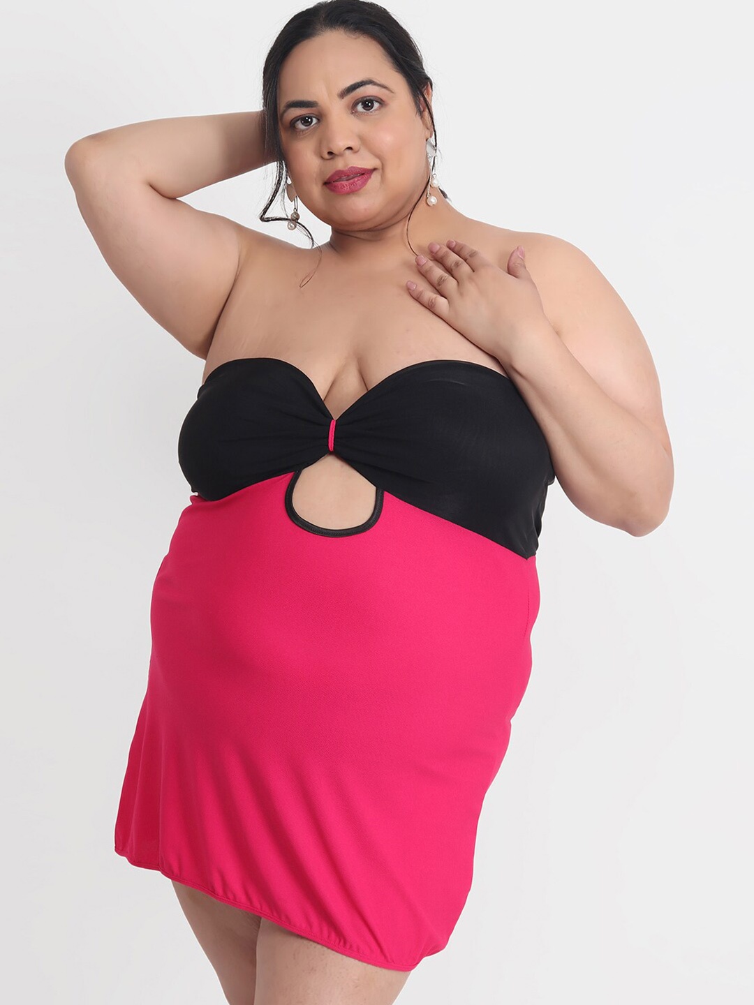 

Klamotten Plus Size Strapless Baby Doll, Pink