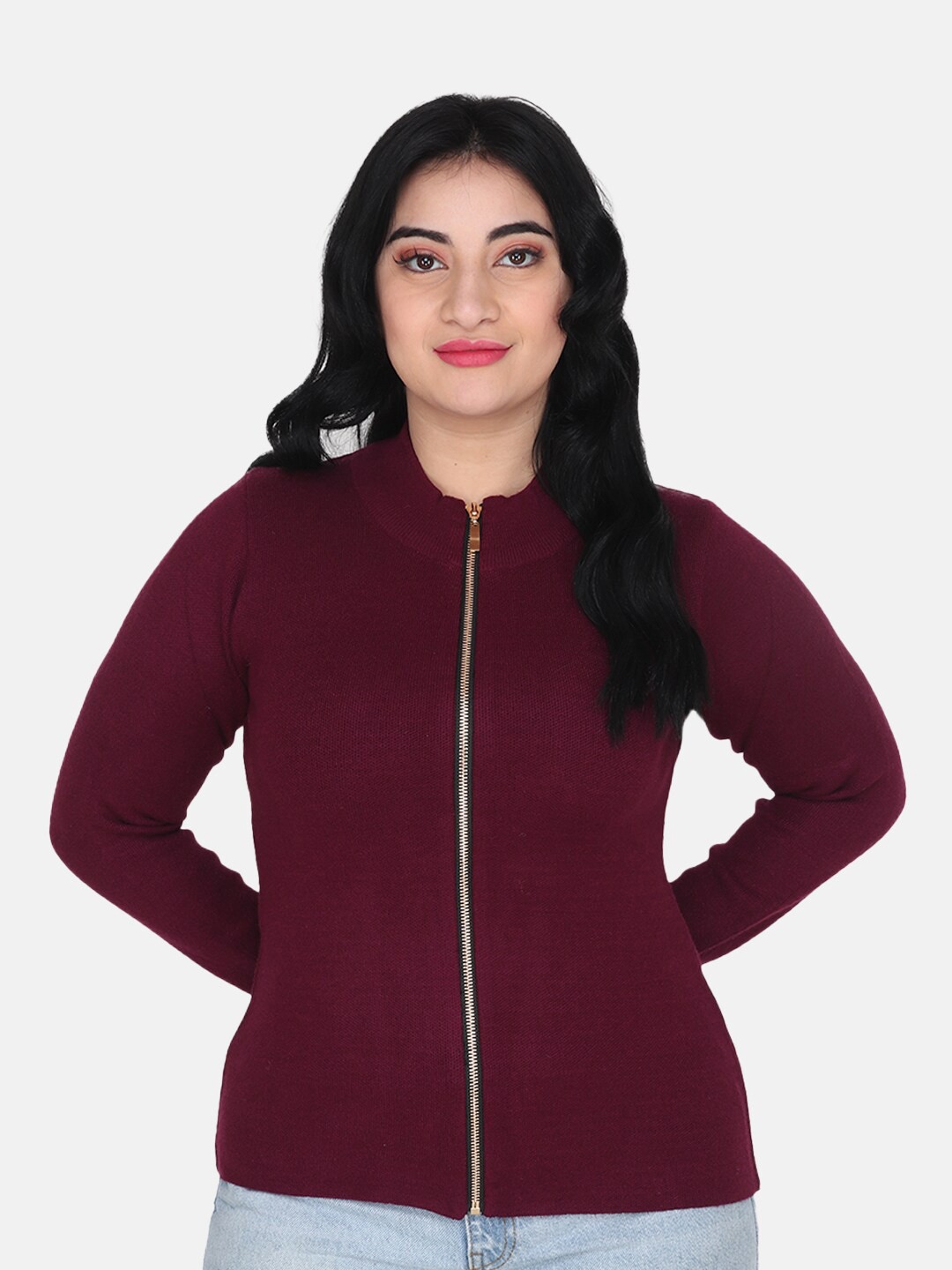 

Albion Women Front-Open Sweatshirt, Maroon