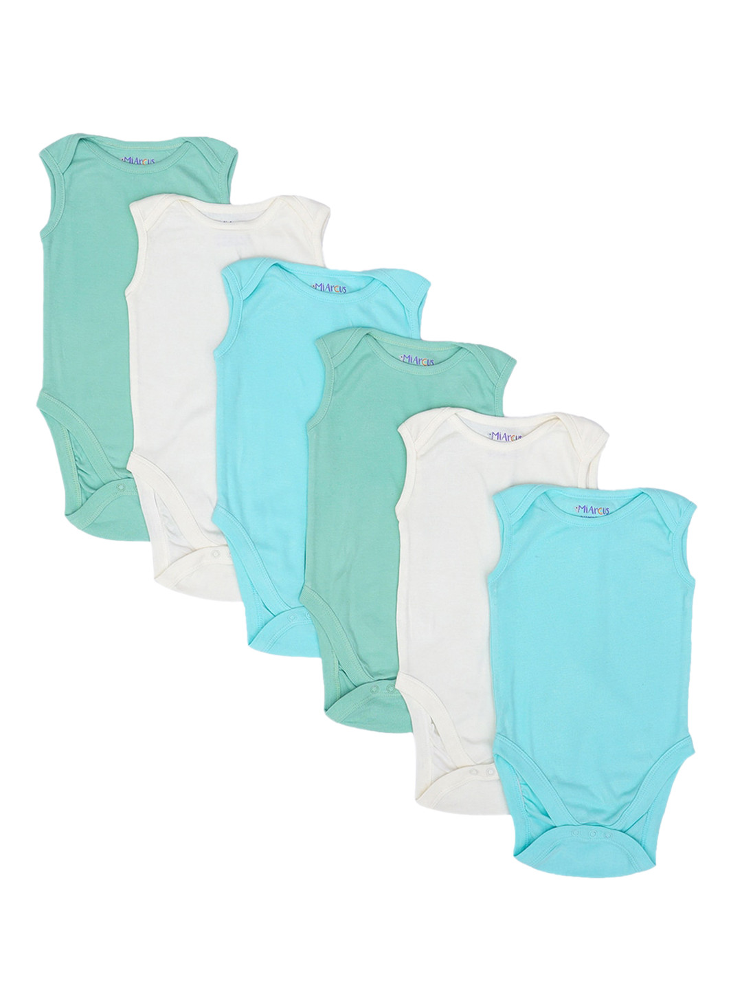 

MiArcus Kids Pack Of 6 Cotton Bodysuit, Green