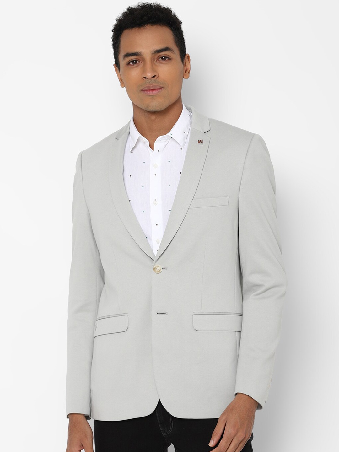 

Allen Solly Men Single-Breasted Cotton Blazer, Grey