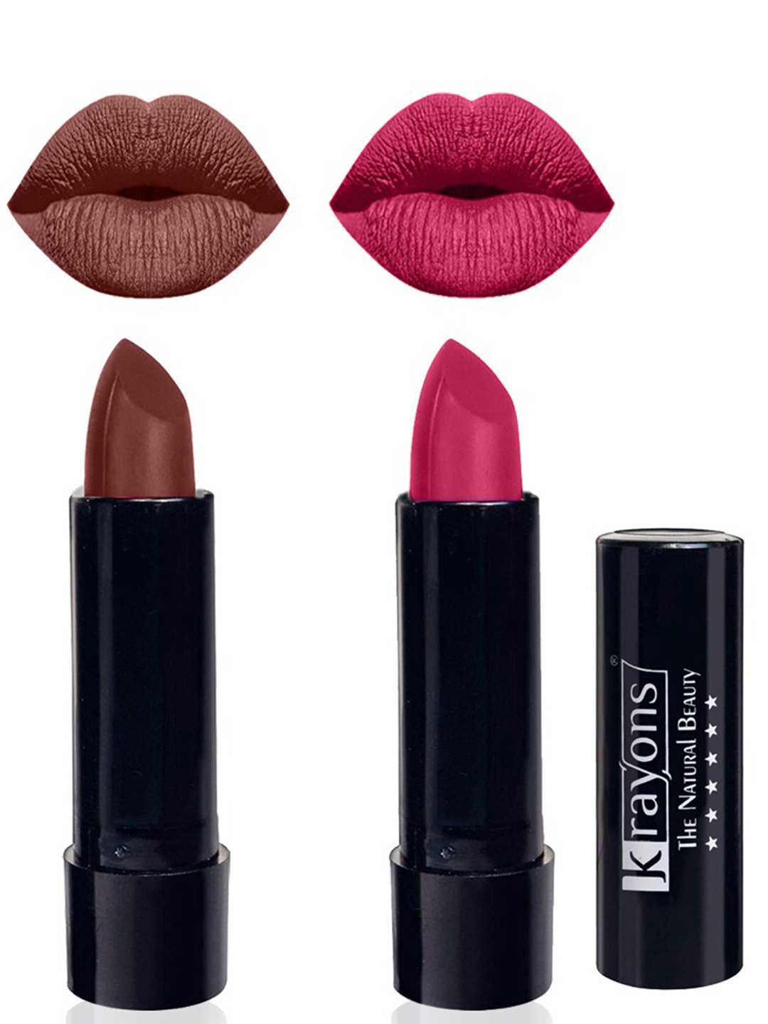 

krayons The Natural Beauty Set Of 2 Matte Lipsticks - Brick Tone 156 & Angel Pink 171