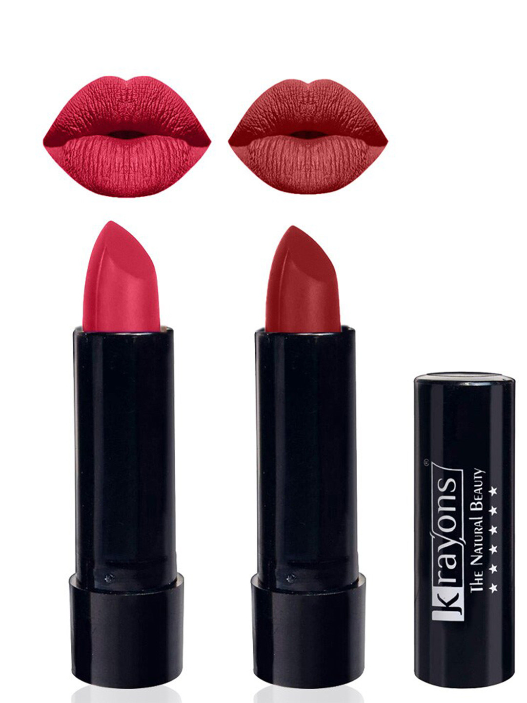 

krayons The Natural Beauty Set Of 2 Matte Lipsticks - First Crush 160 & Signal Red 196