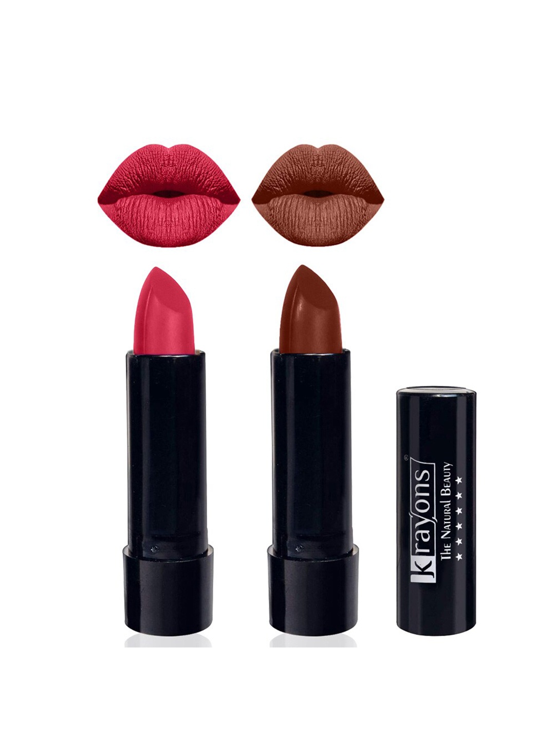 

krayons The Natural Beauty Set Of 2 Matte Lipsticks - First Crush160 & Chocolate Mocha167, Brown