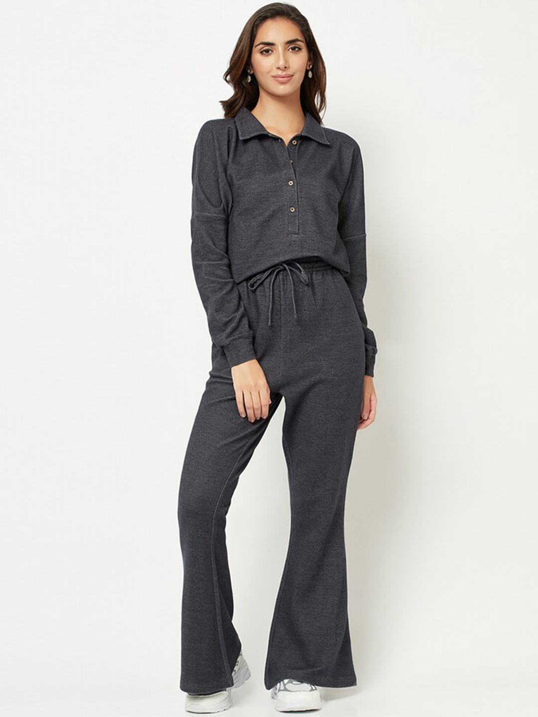 

HOUSE OF S Women Polo Collar Track Suit, Blue