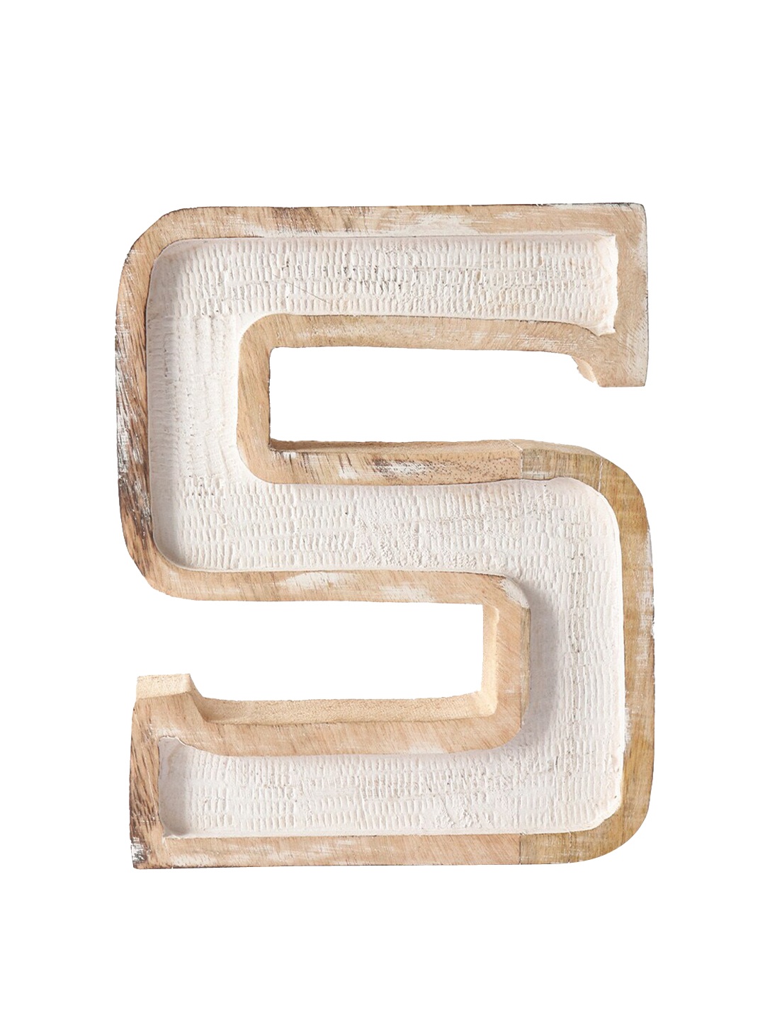 

CASA DECOR White S Alphabet Initial Wood Showpiece