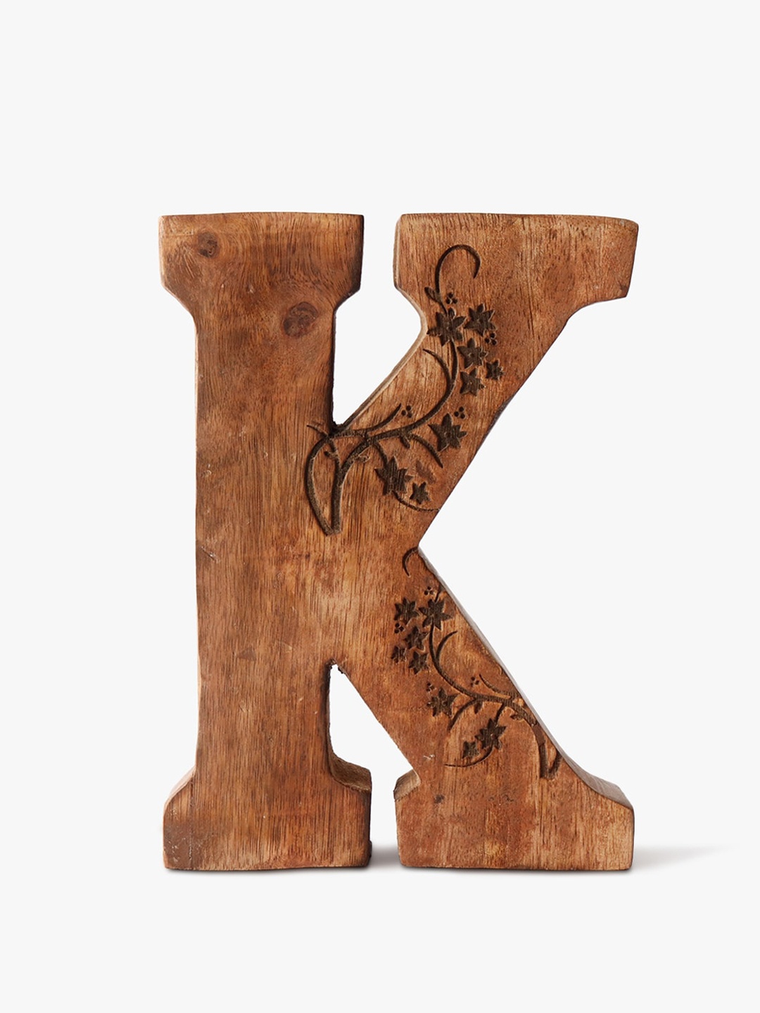 

CASA DECOR Brown Alphabet K Floral Initial Showpiece