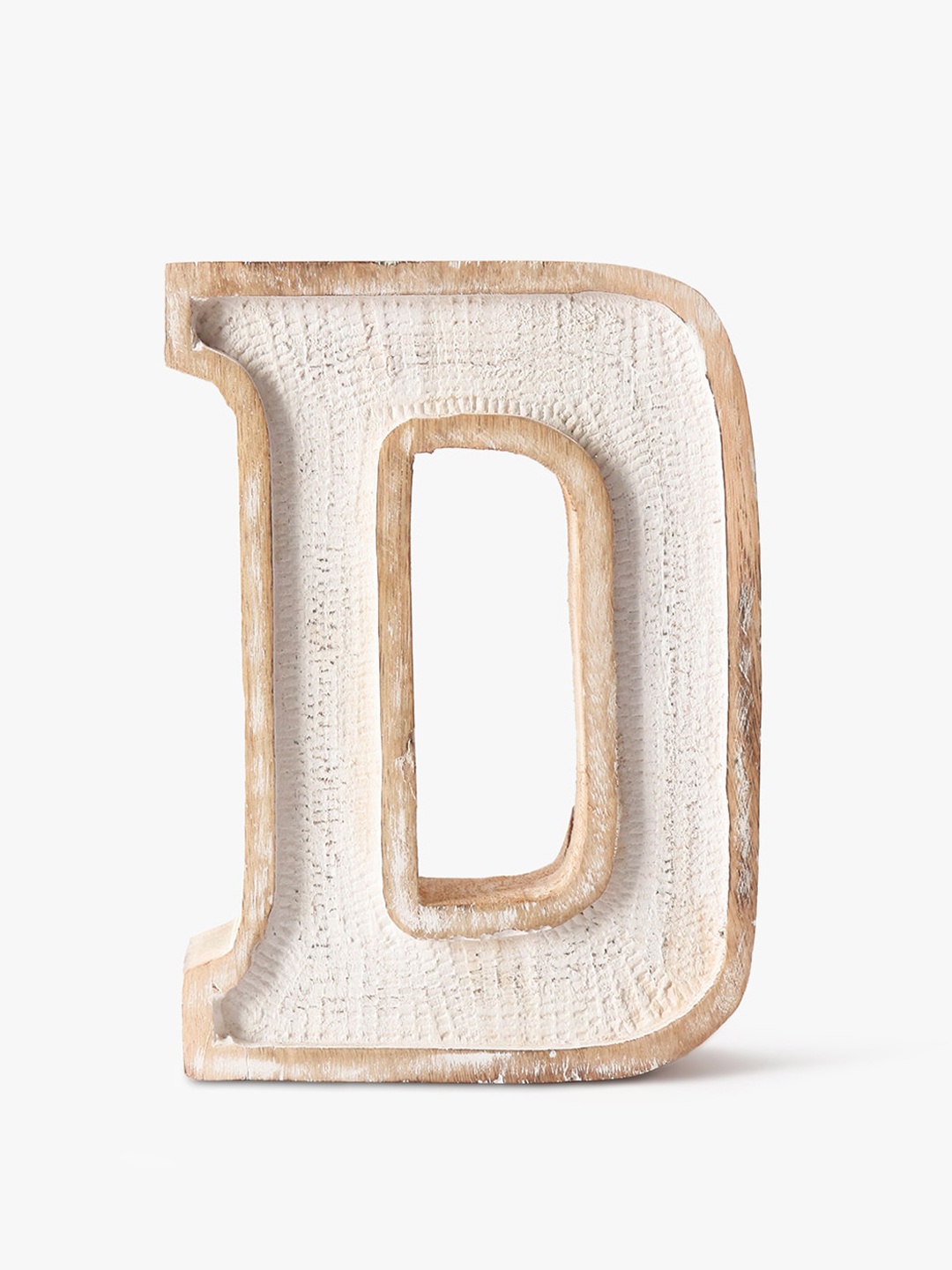 

CASA DECOR White & Gold Alphabet D Showpiece