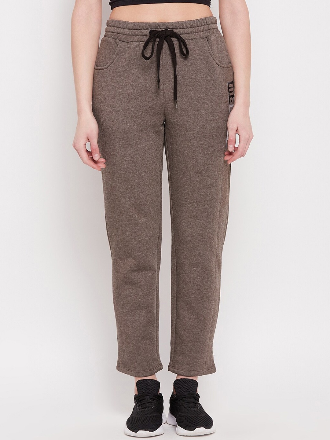 

Madame Women Solid Track Pant, Brown