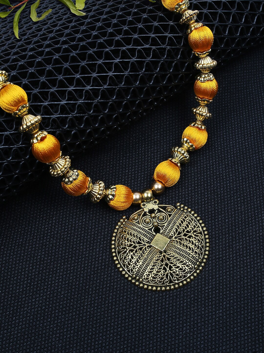 

AKSHARA Women German Silver Gold-Plated Necklace, Yellow