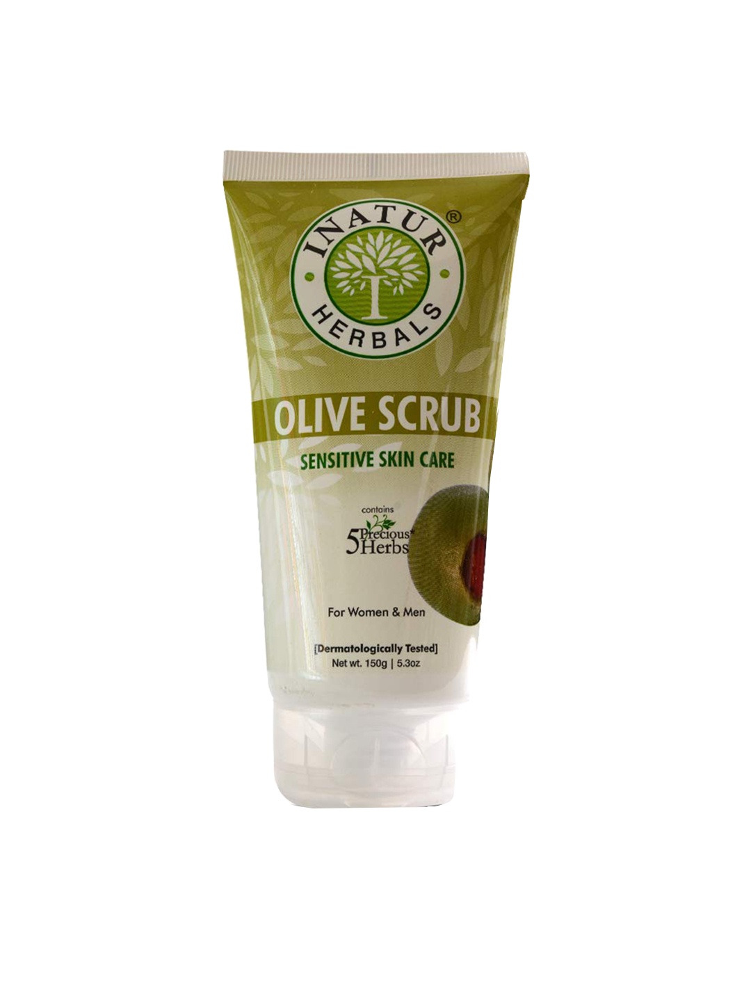 

Inatur Olive Face Scrub for Sensitive Skin to Remove Dryness - 150 g, White