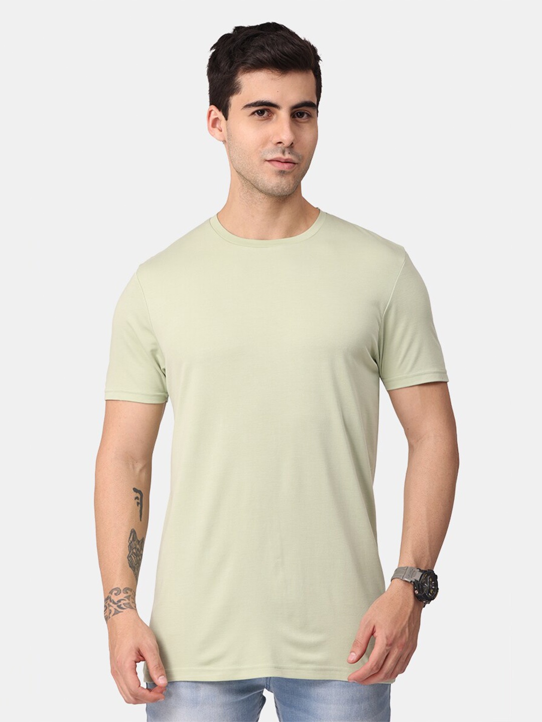 

Snitch Men Cotton T-shirt, Green