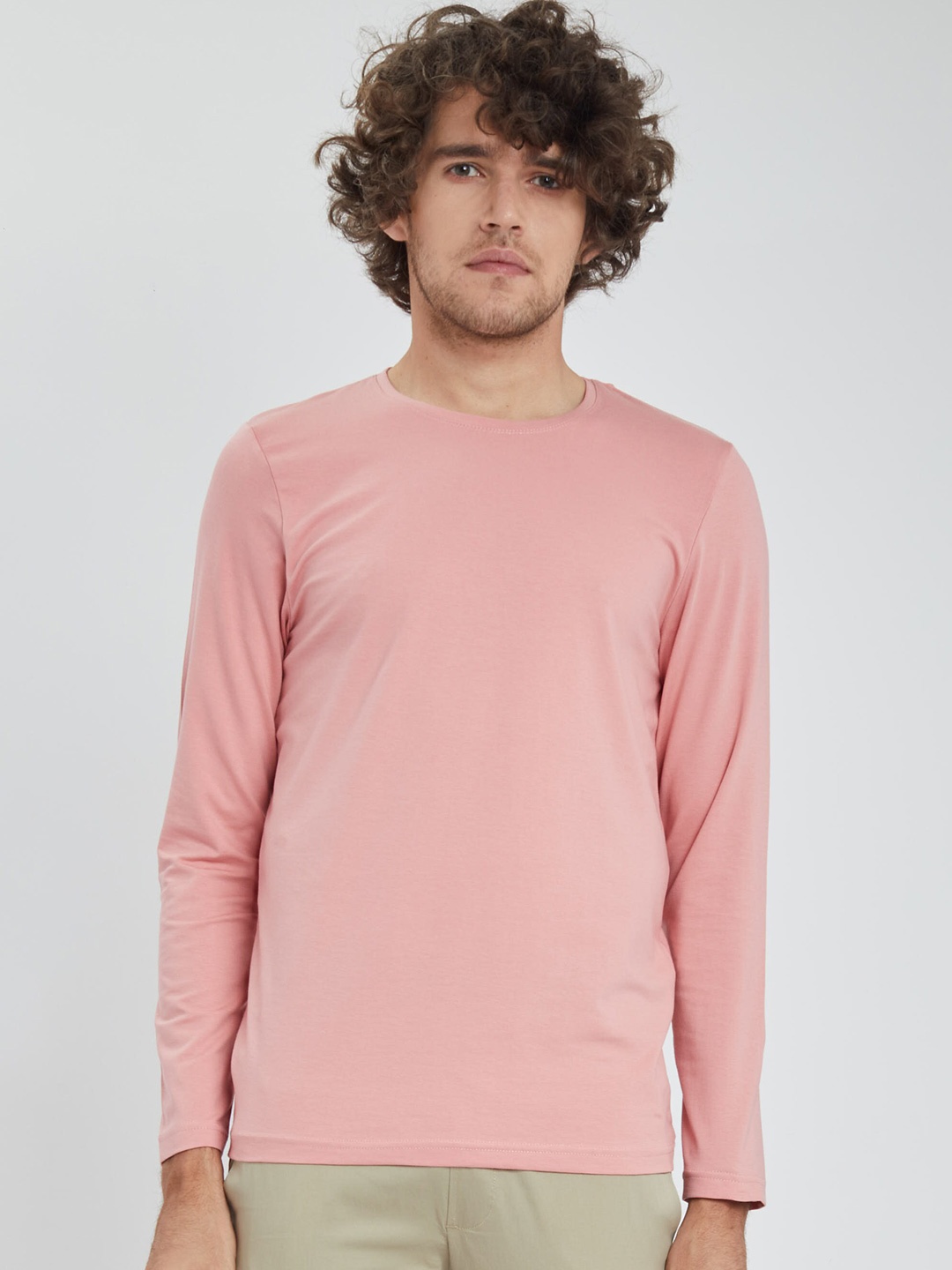 

Snitch Men Slim Fit Cotton T-shirt, Pink