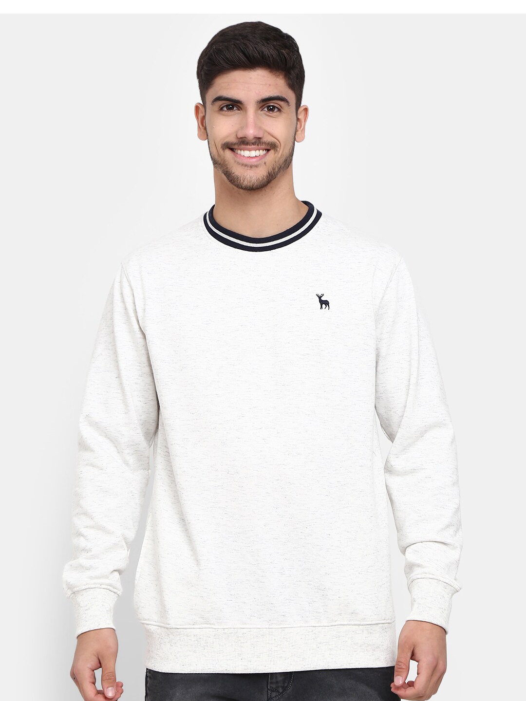 

V-Mart Men Cotton Pullover Sweatshirt, White