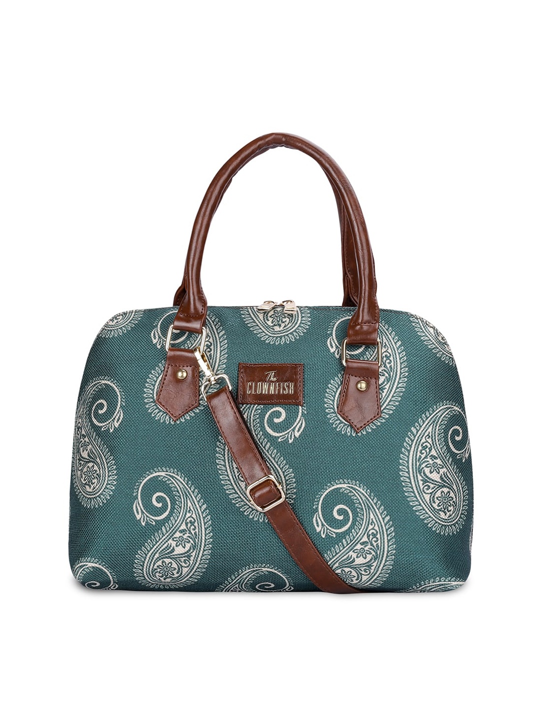 

THE CLOWNFISH Geometric Bucket Handheld Bag, Green