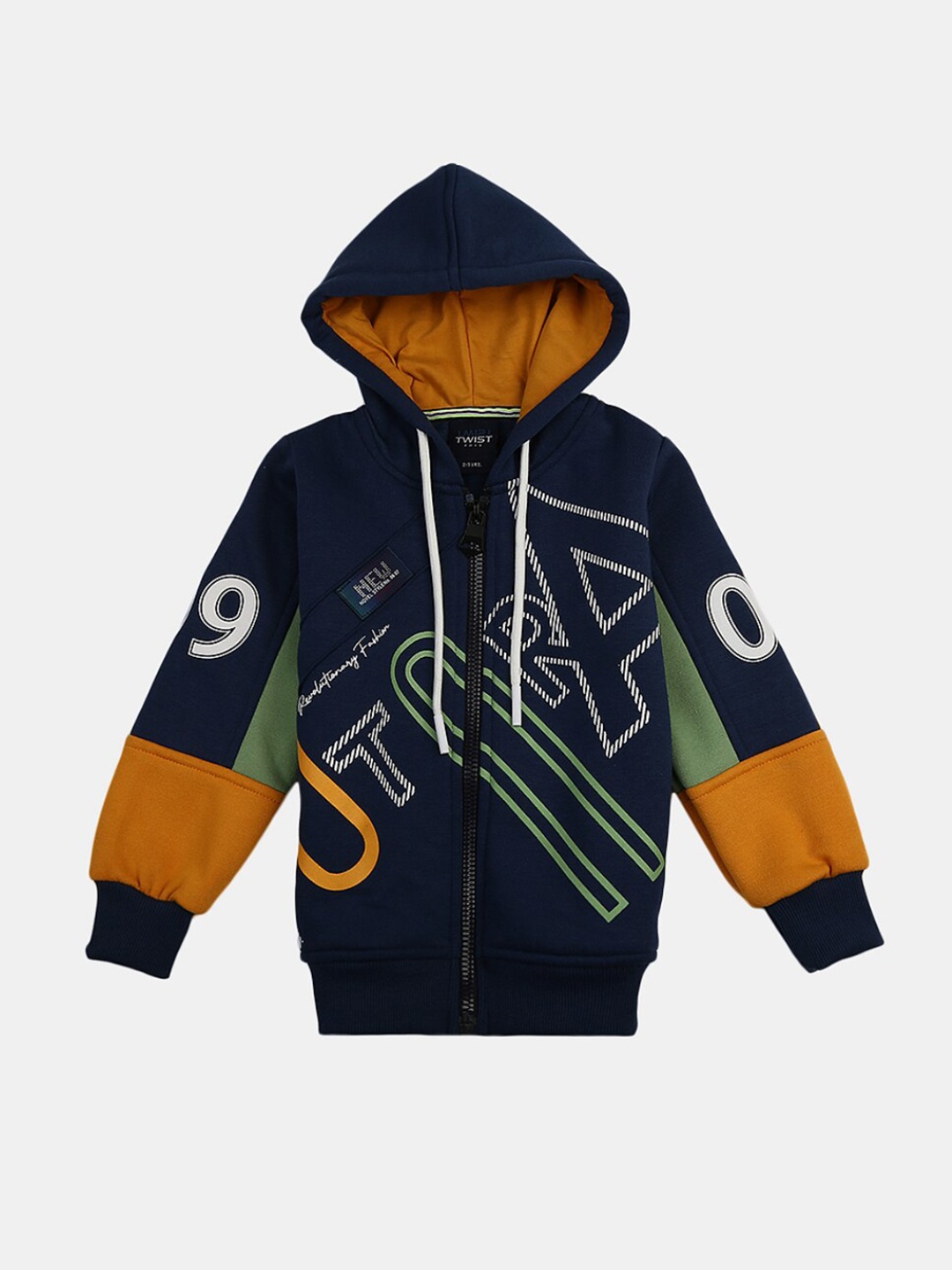

V-Mart Boys Printed Cotton Hooded Sweatshirt, Blue
