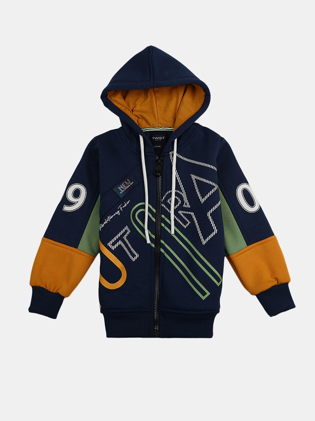 

V-Mart Boys Printed Cotton Hooded Sweatshirt, Blue