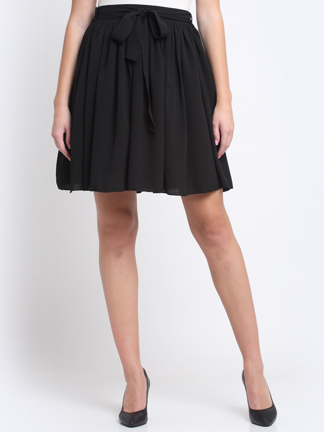 

SiaVira Fit & Flare Above-Knee Skirt, Black