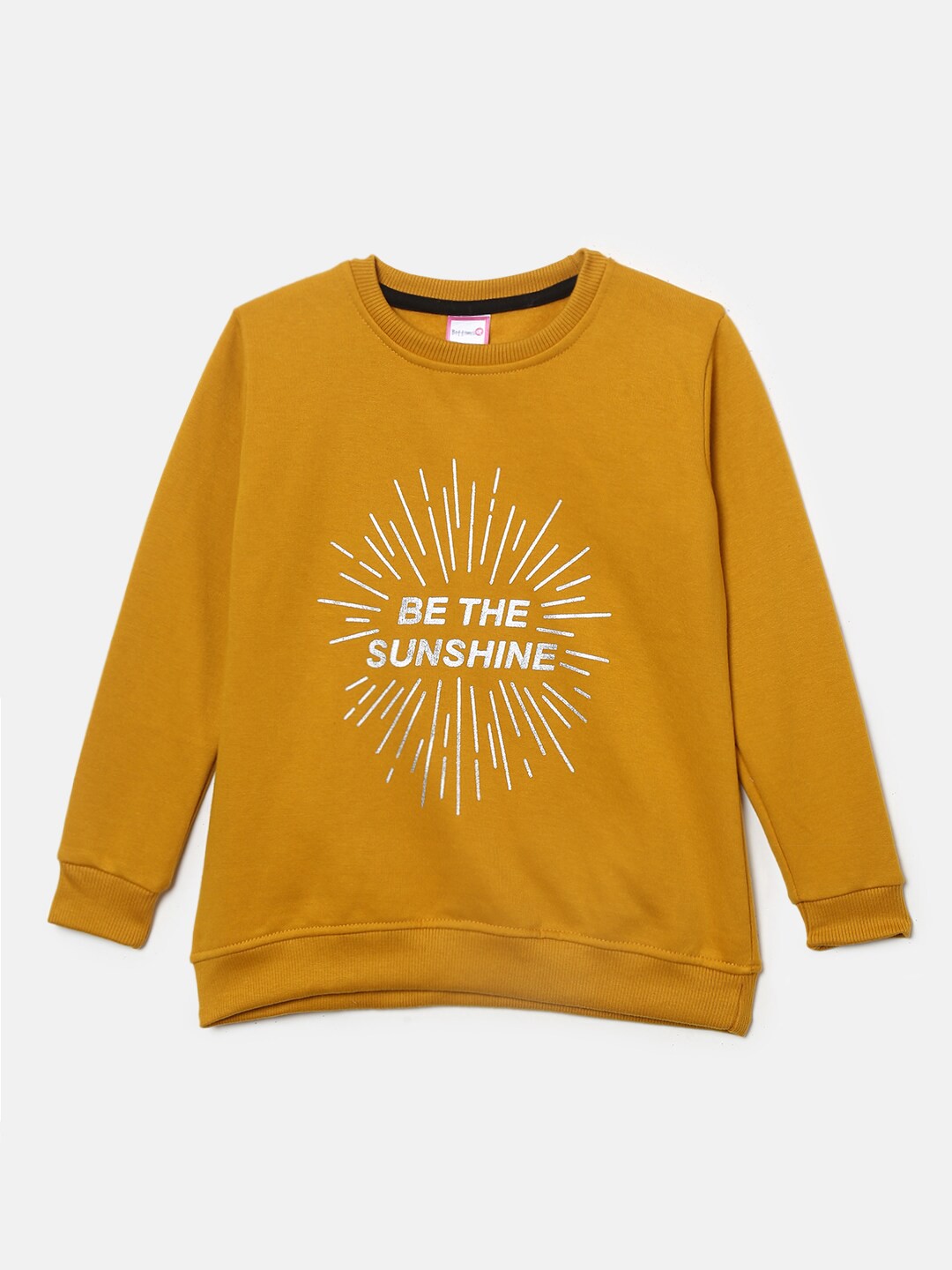 

V-Mart Girls Round Neck Printed Sweatshirt, Mustard