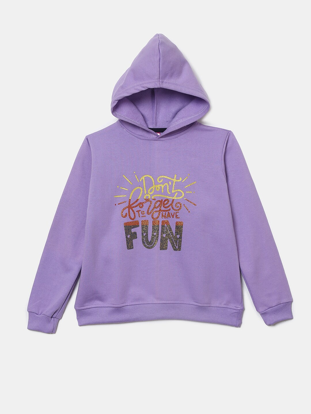 

V-Mart Girls Printed Hooded Sweatshirt, Purple