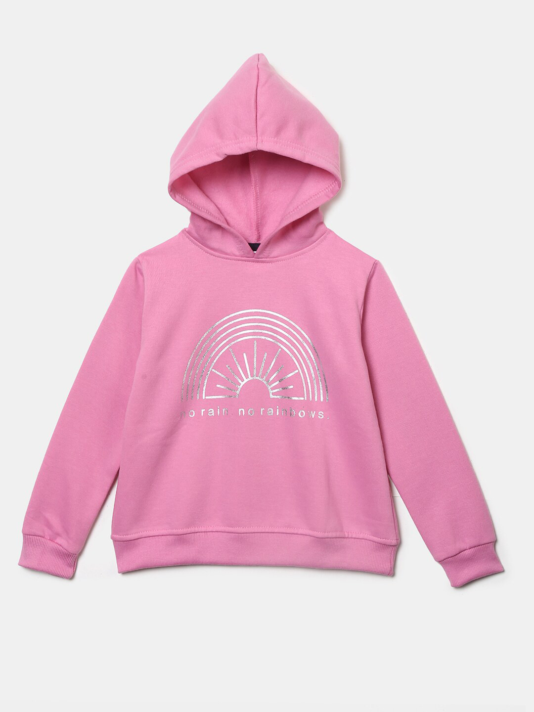

V-Mart Girls Printed Hooded Sweatshirt, Pink