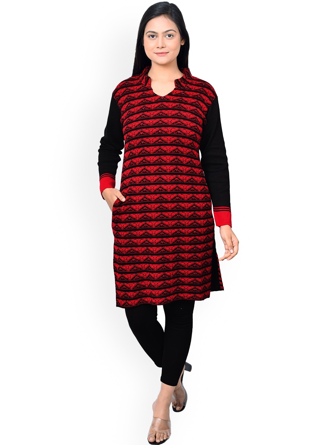 

ahhaaaa Women Handloom Kurta, Black