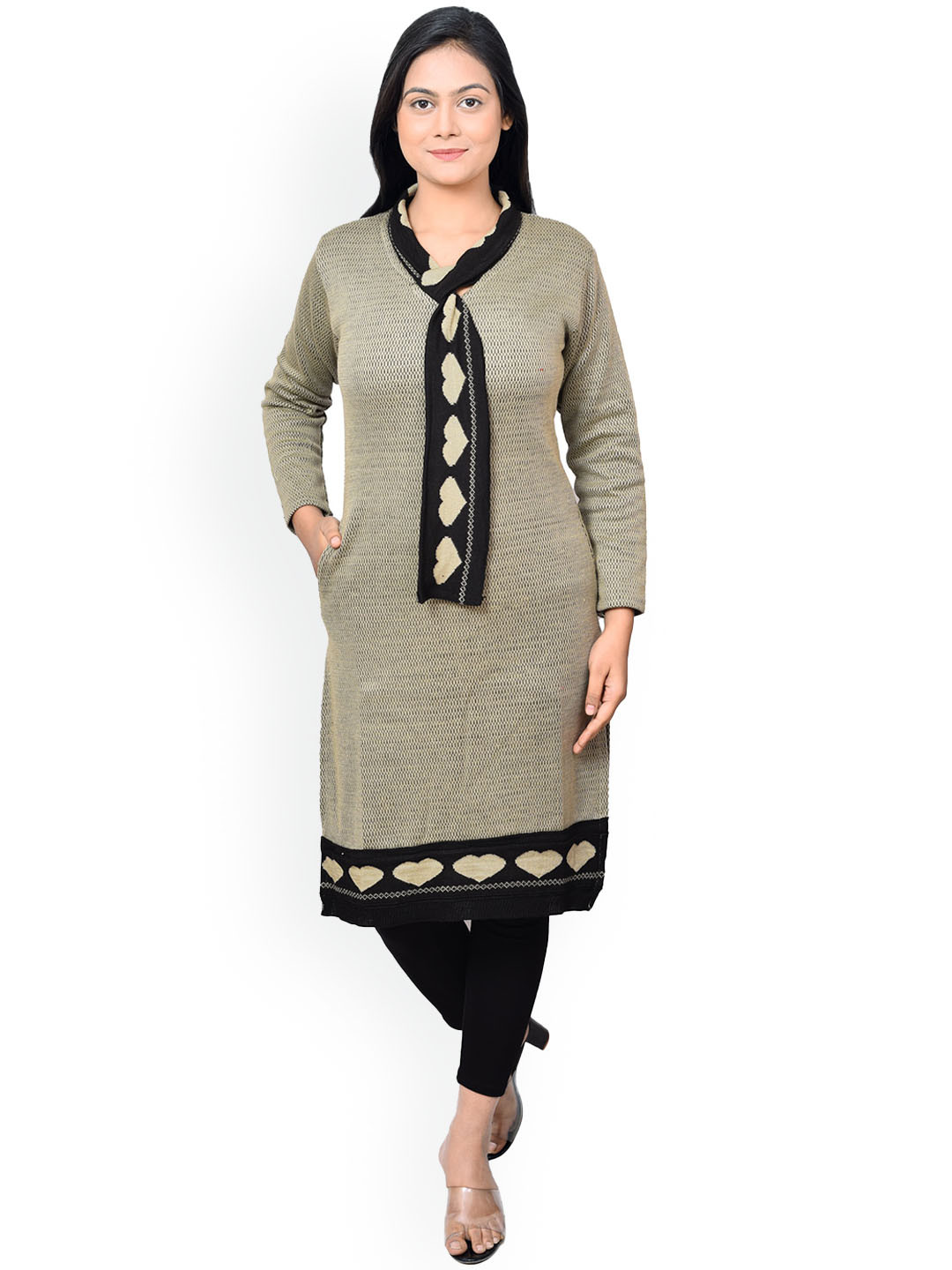 

ahhaaaa Women Handloom Kurta, Green