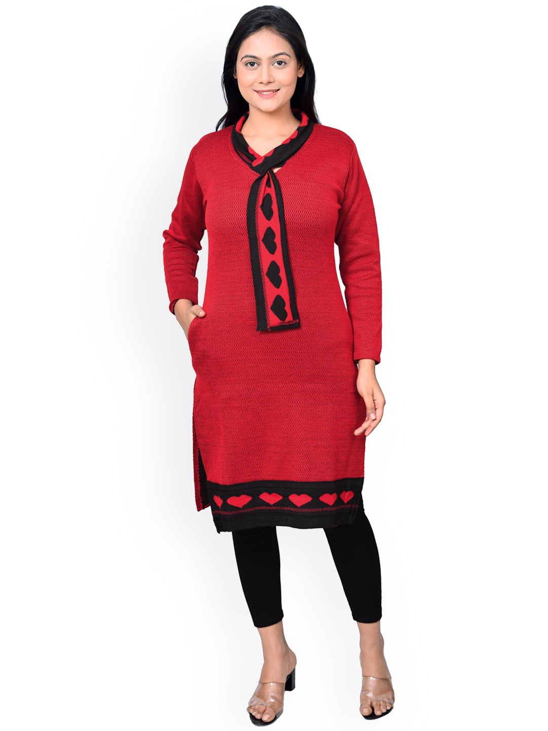 

ahhaaaa Women Handloom Kurta, Red