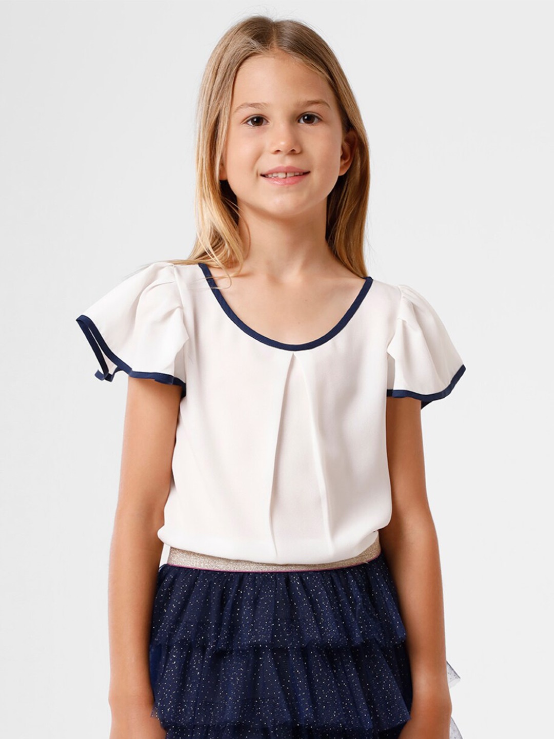 

KATE & OSCAR Georgette Top, White