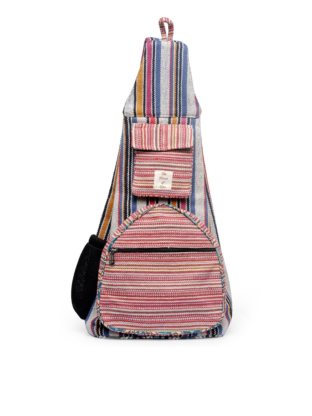 

The House of Tara Fabric Textured Backpack, Red