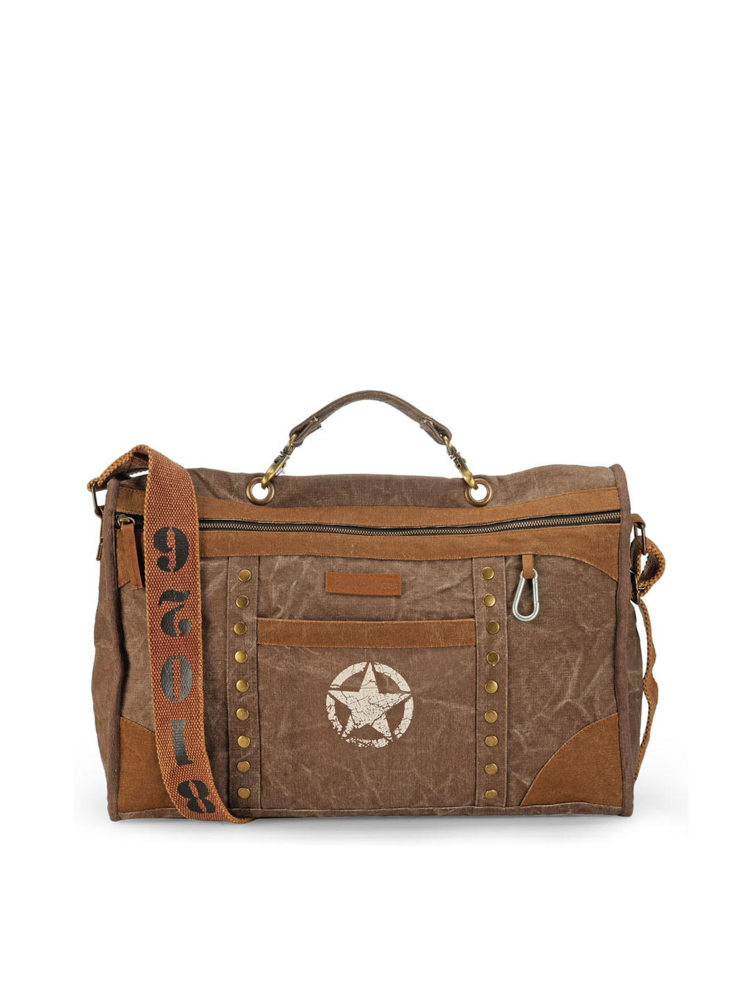 

The House of Tara Metal Studded Duffel Bag, Brown