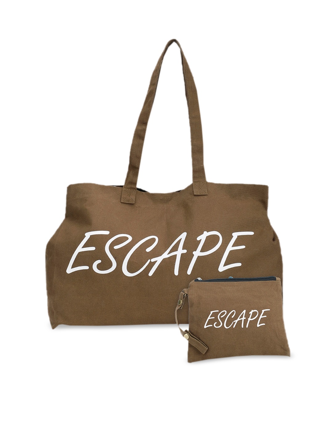

The House of Tara Khaki Printed Shopper Tote Bag