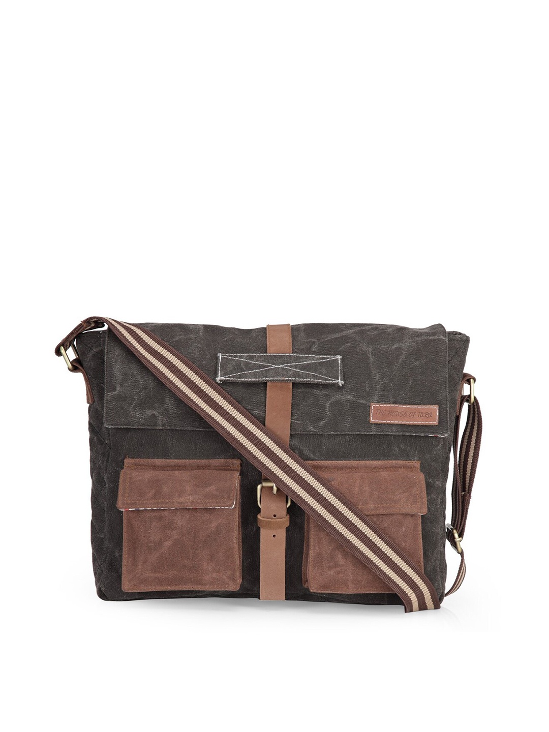 

The House of Tara Unisex Canvas Messenger Bag, Charcoal
