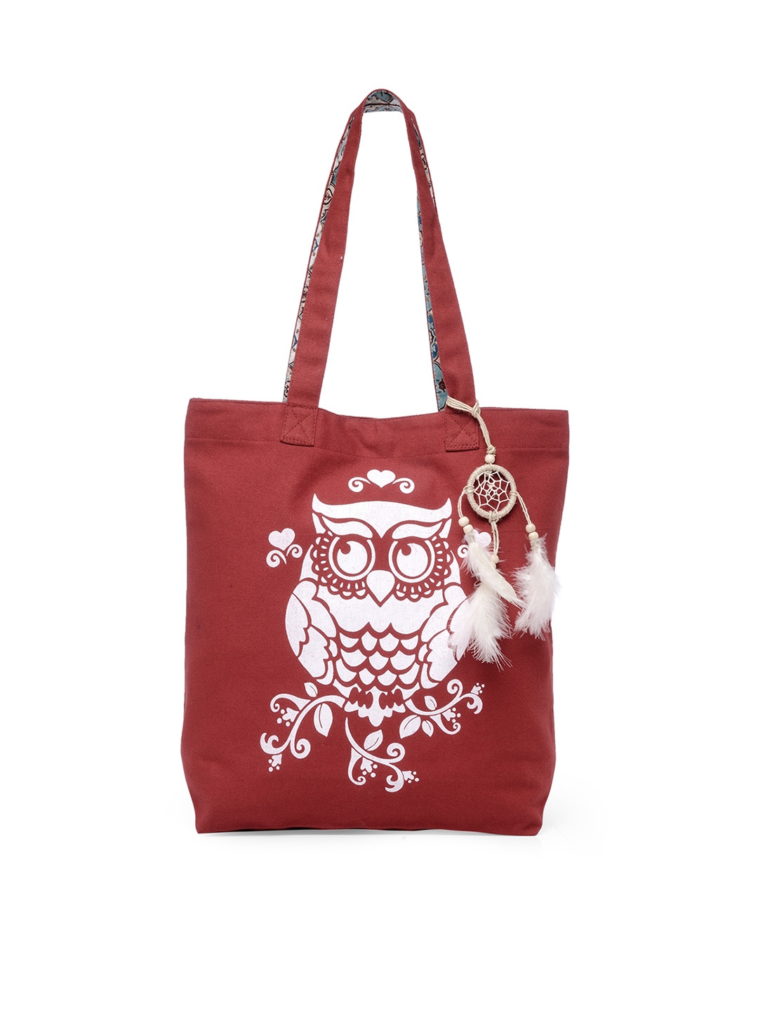 

The House of Tara Printed Tasselled Shopper Tote Bag, Maroon