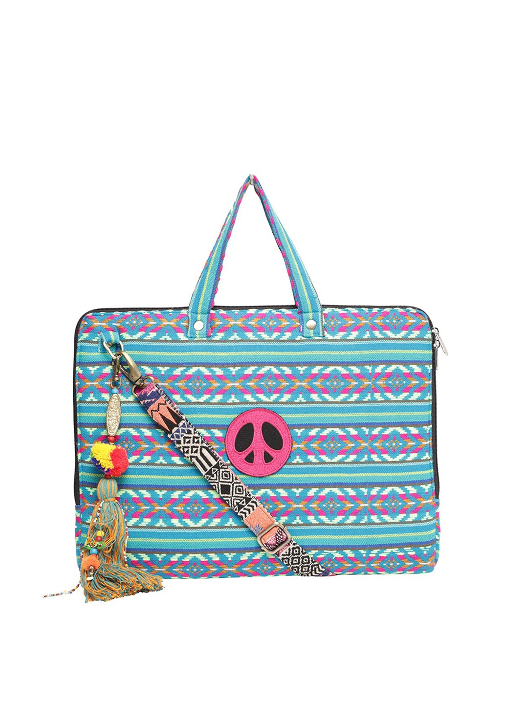 

The House of Tara Unisex Textured Laptop Bag, Teal