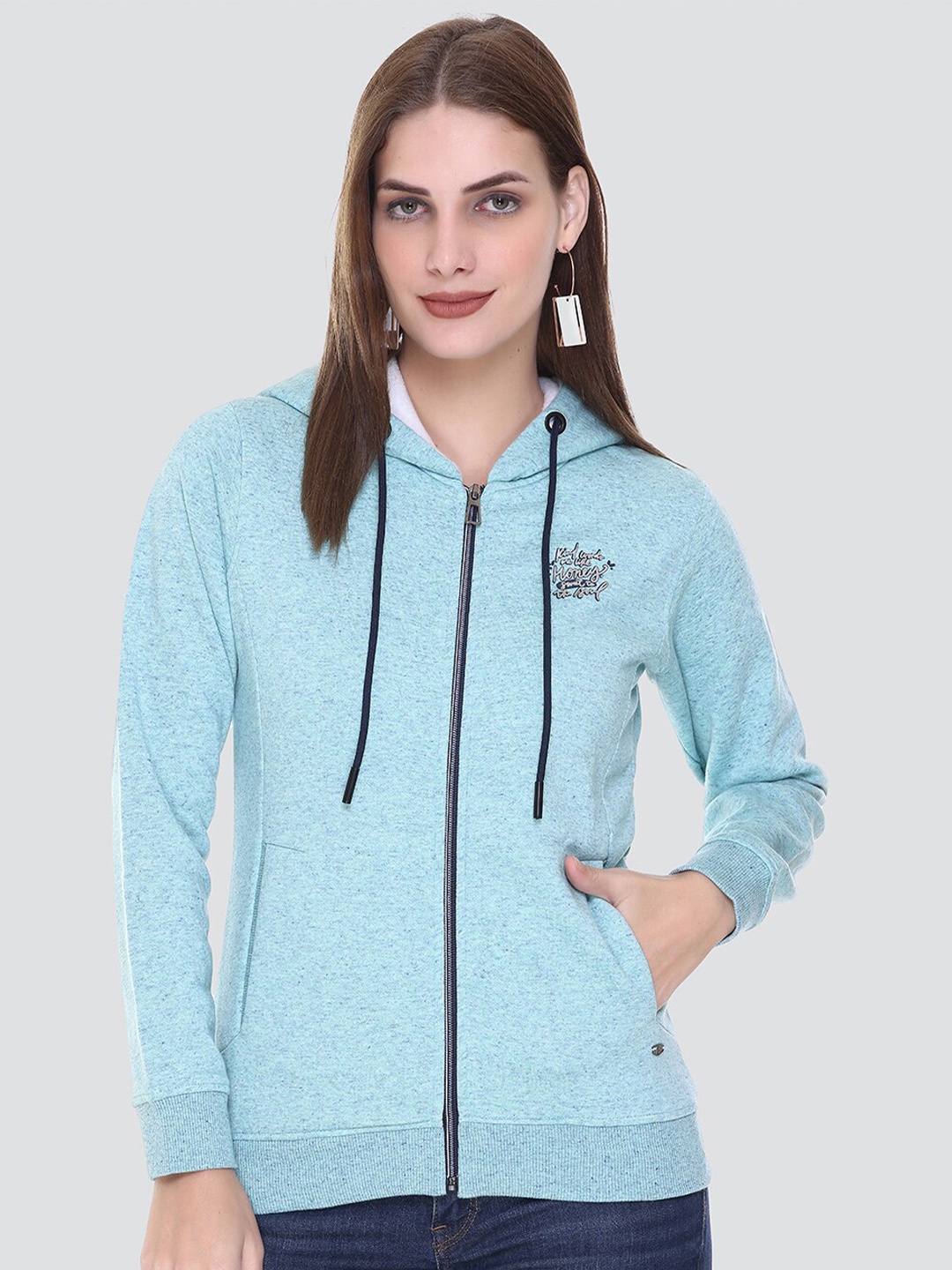 

PEPLS Women Cotton Fleece Hooded Girlish Sweatshirt, Green