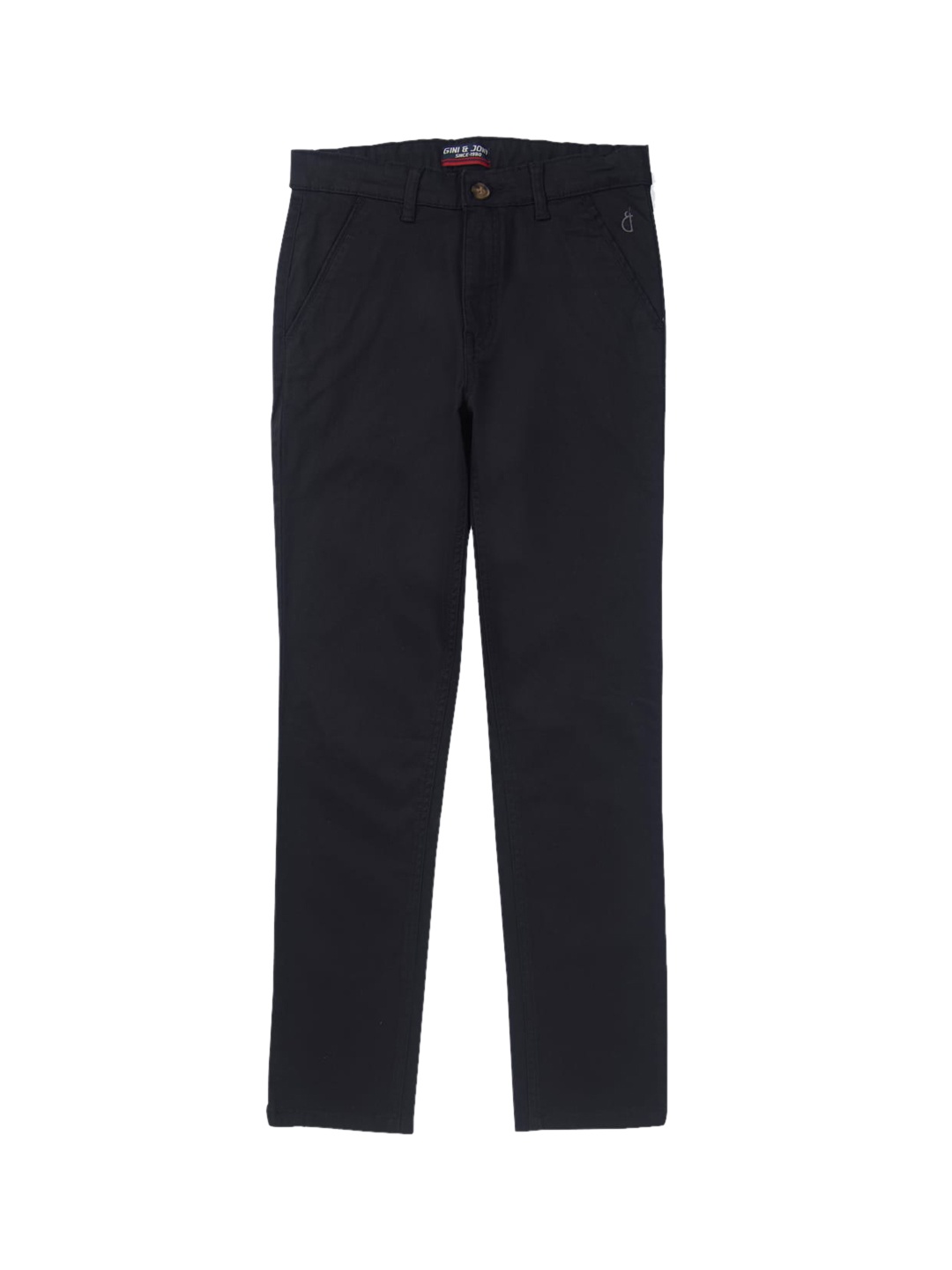 

Gini and Jony Boys Cotton Solid Trousers, Black