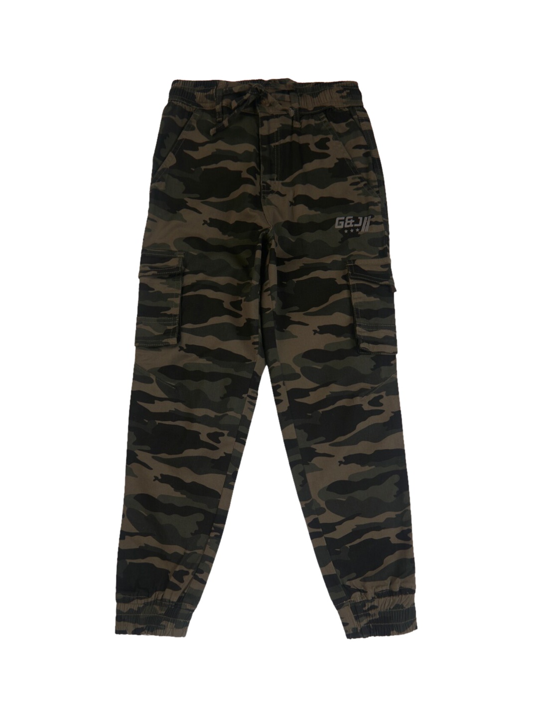 

Gini and Jony Boys Camouflage Printed Cargos Cotton Trousers, Green