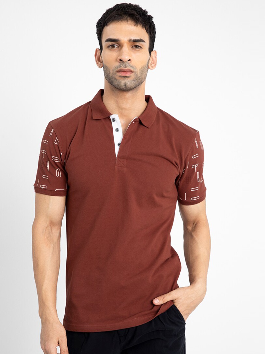 

Snitch Men Polo Collar Slim Fit T-shirt, Red