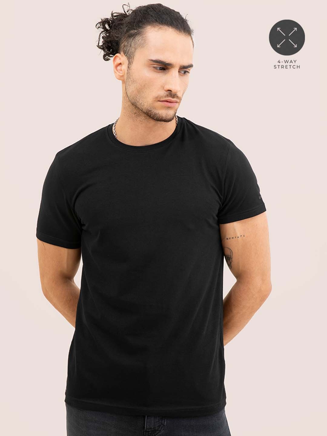 

Snitch Men Slim Fit T-shirt, Black