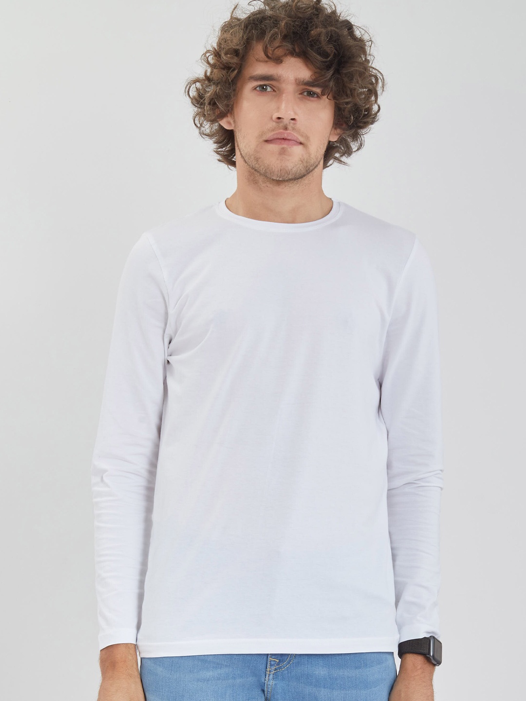 

Snitch Men Slim Fit Cotton T-shirt, White