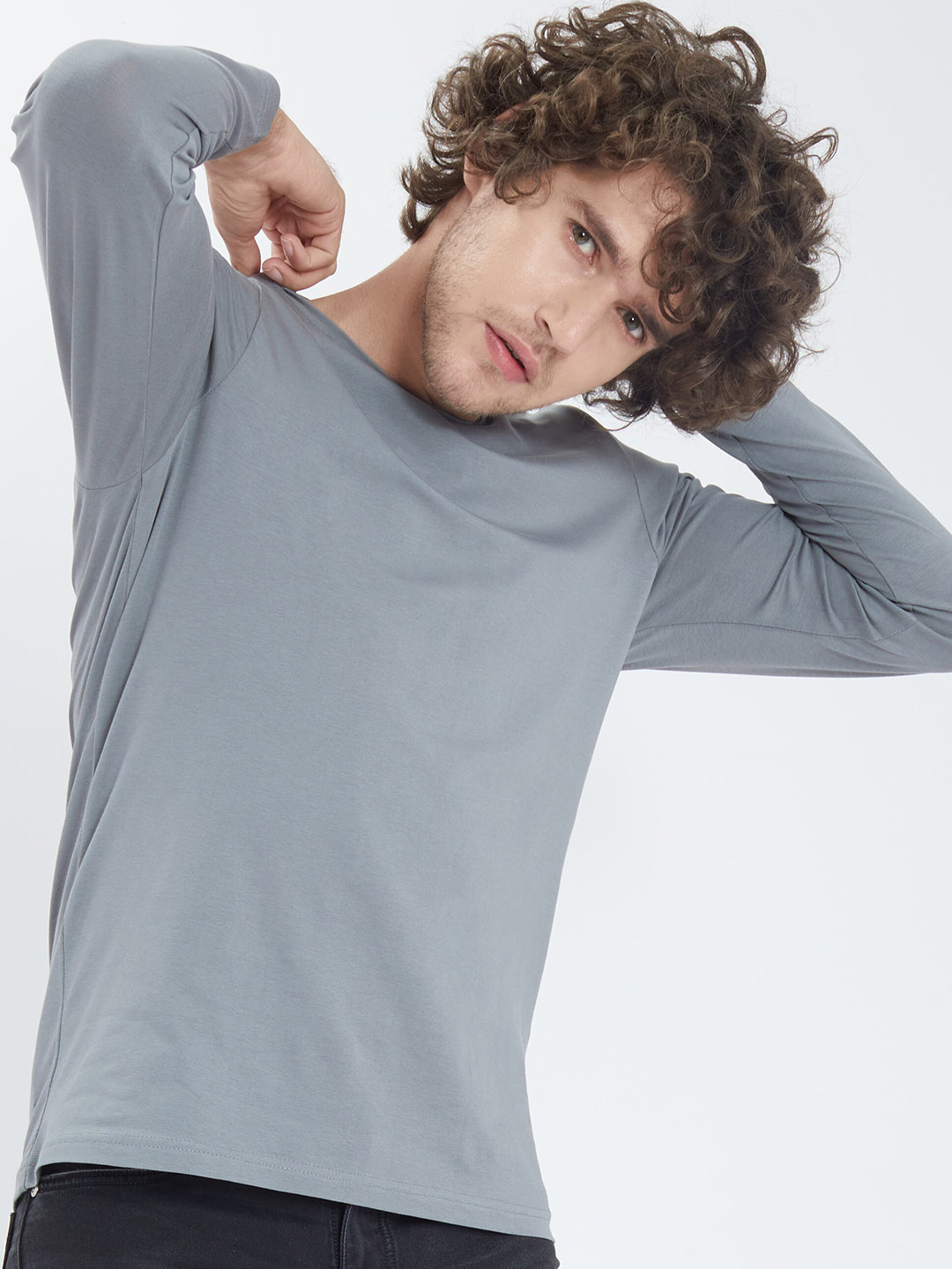 

Snitch Men Cotton Slim Fit T-shirt, Grey