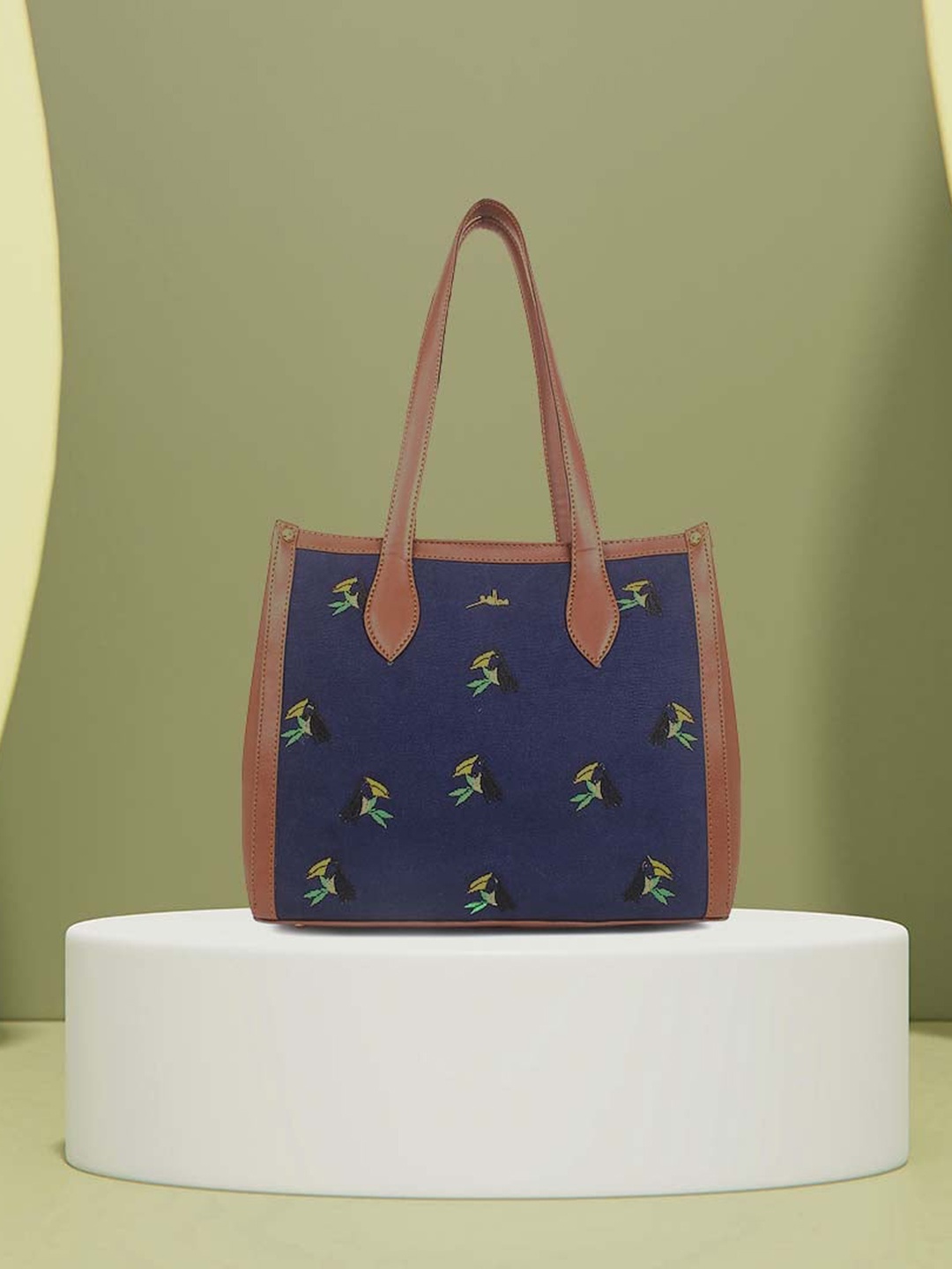 

yelloe Printed Shopper Tote Bag, Blue