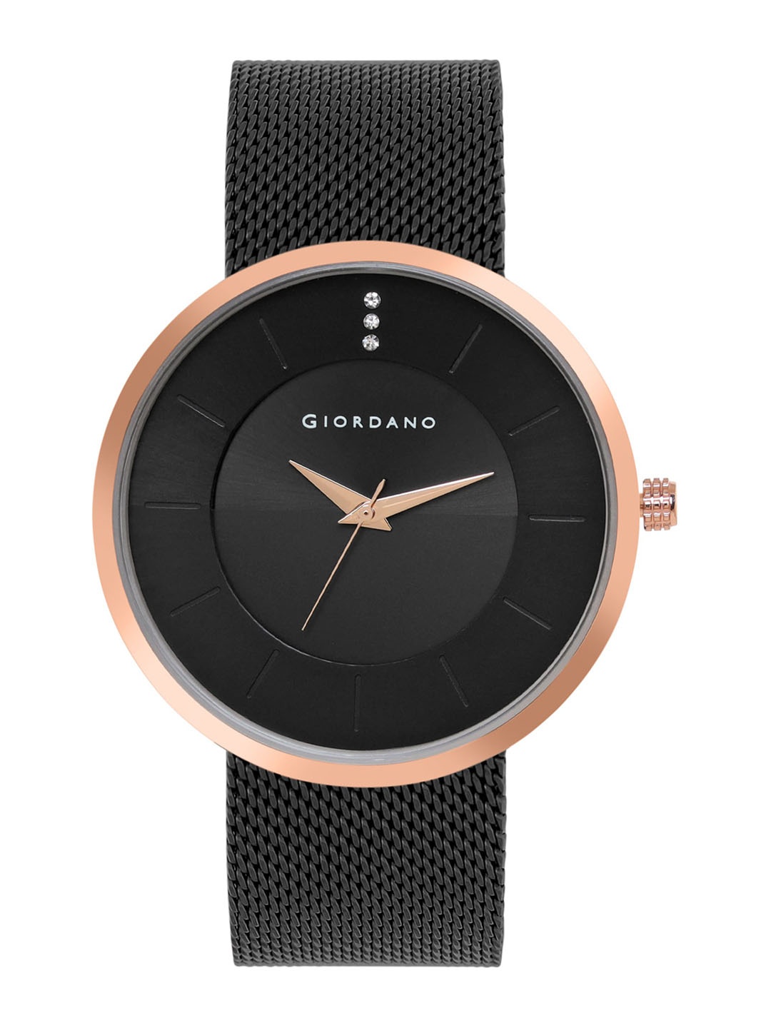 

GIORDANO Men Dial & Stainless Steel Bracelet Style Straps Analogue Watch GD-1166-22, Black