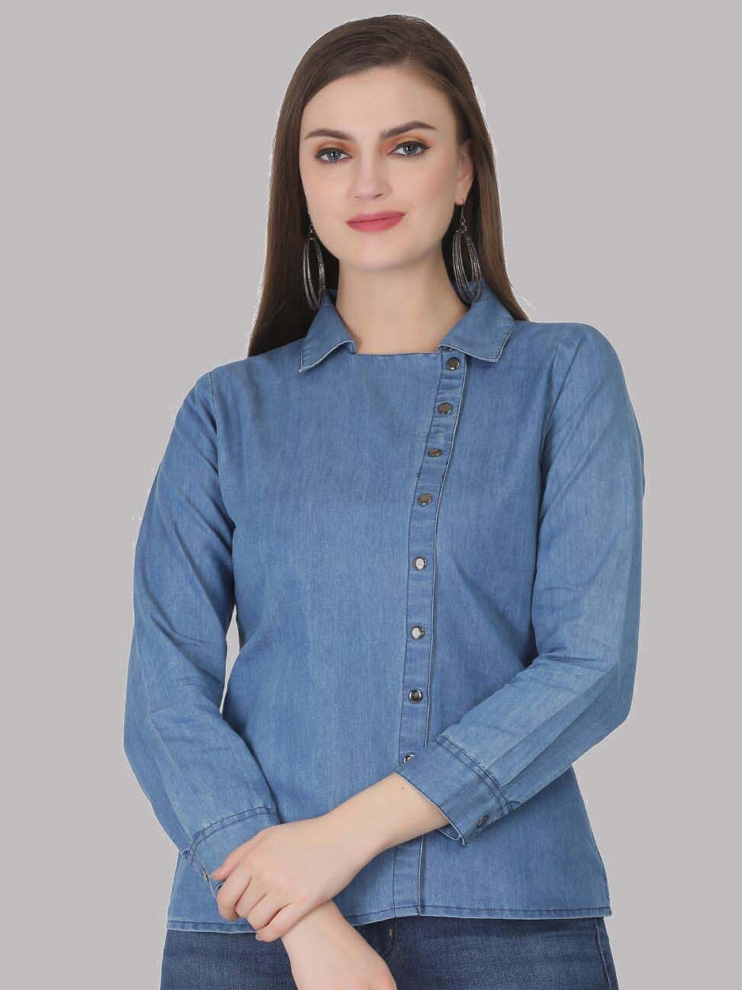 

SAAKAA Denim Shirt Style Top, Blue