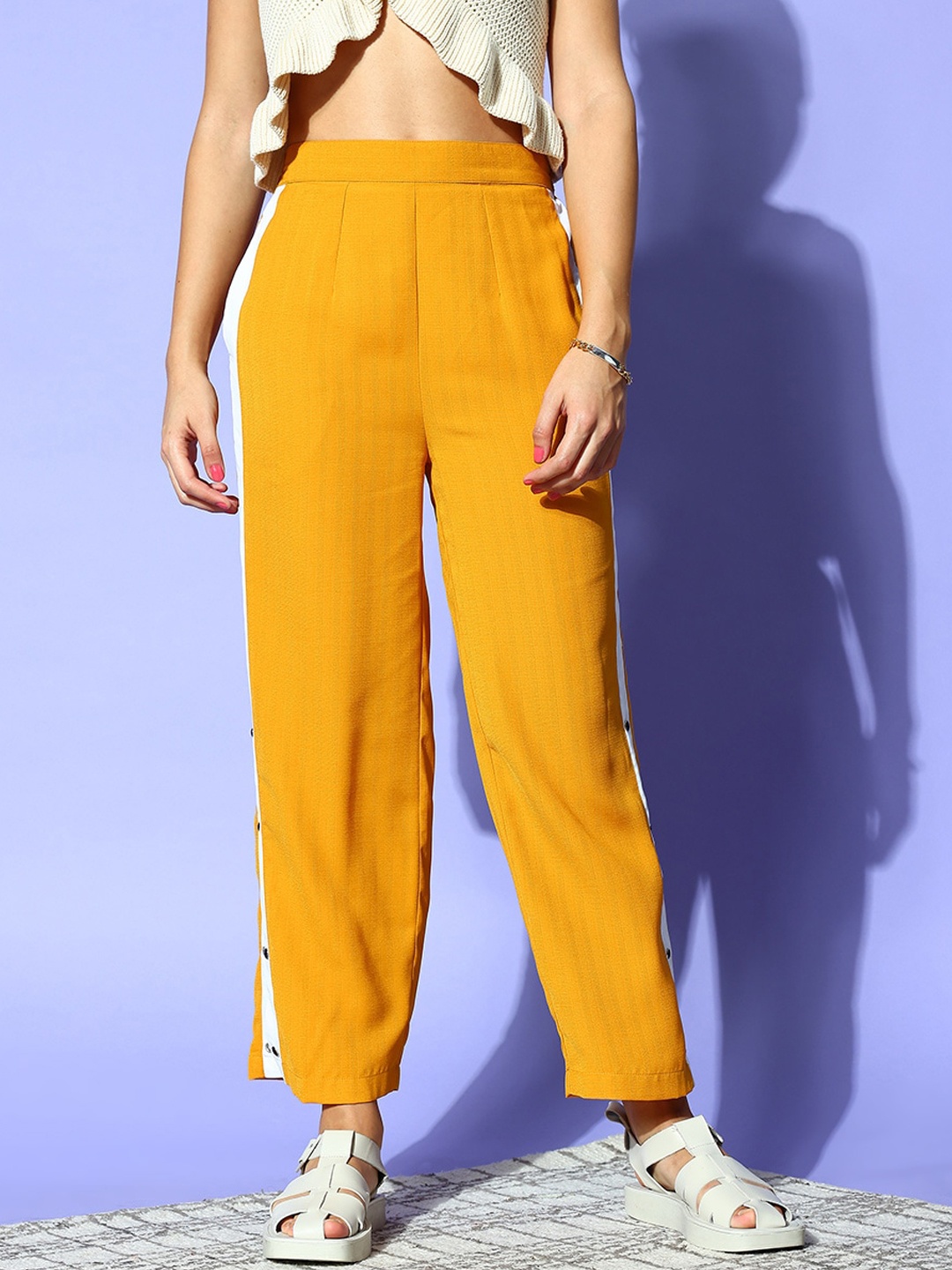 

PANIT Women Comfort Easy Wash Trousers, Mustard
