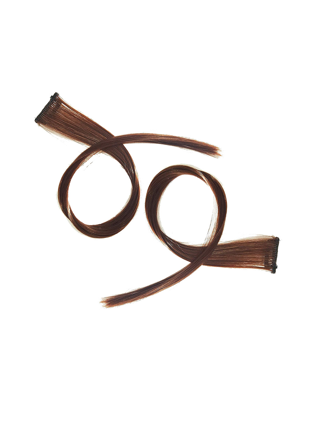 

CHRONEX Set of 2 Straight Single Clip Hair Streak Extension Highlights, Brown