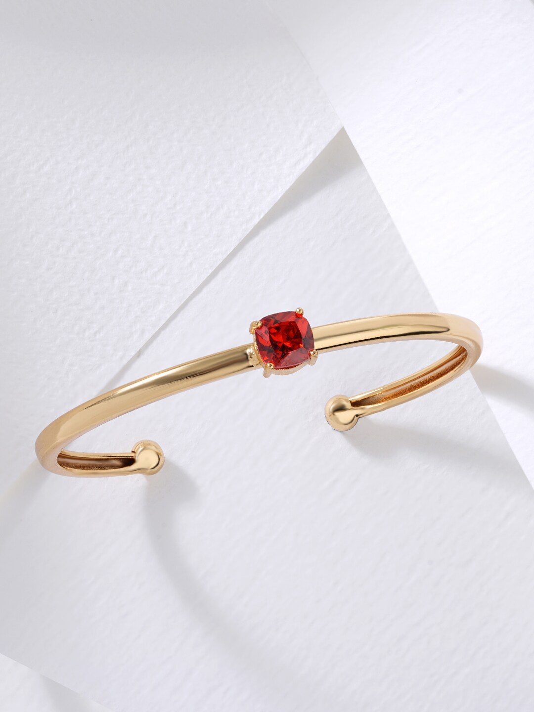

MINUTIAE Women Gold-Plated Brass Crystals Cuff Bracelet