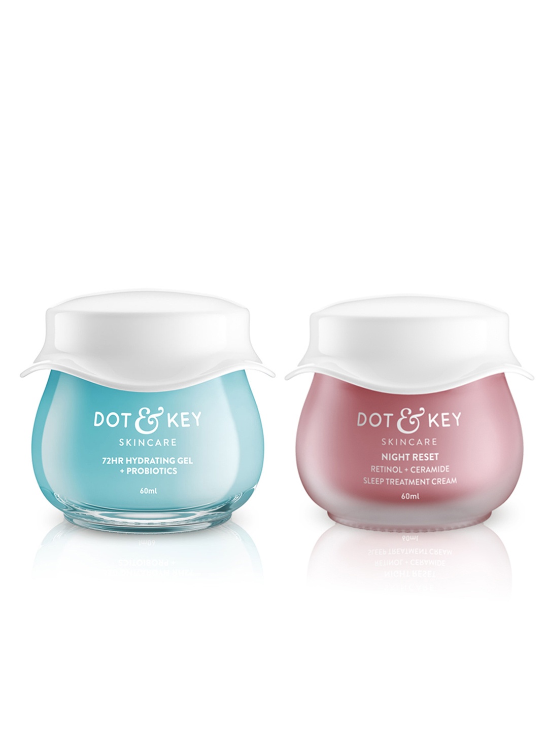 

DOT & KEY Night Reset Sleep Treatment Cream & 72 Hour Hydrating Gel Moisturizer- 60ml Each, Blue