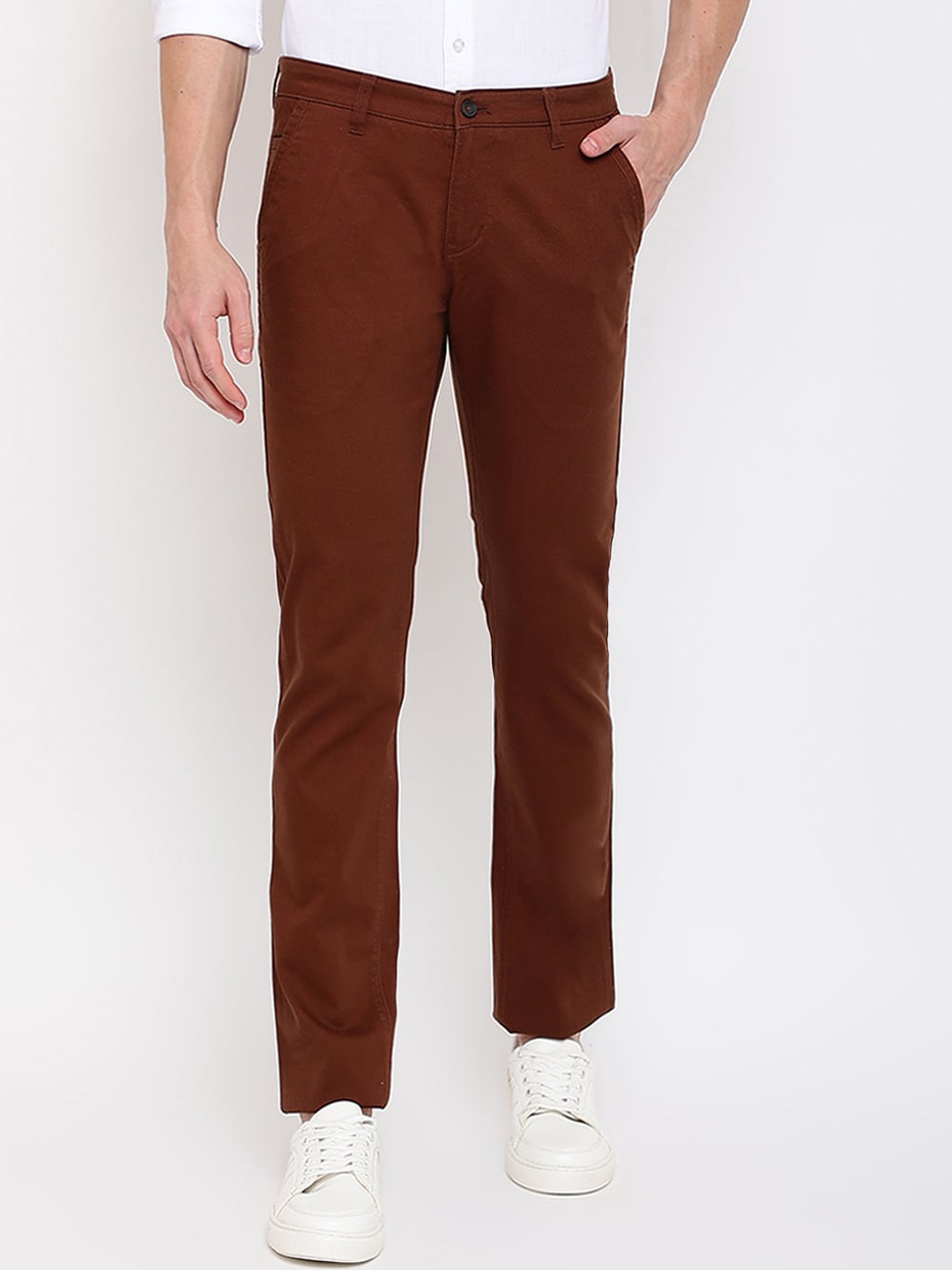 

Cantabil Men Cotton Trousers, Brown