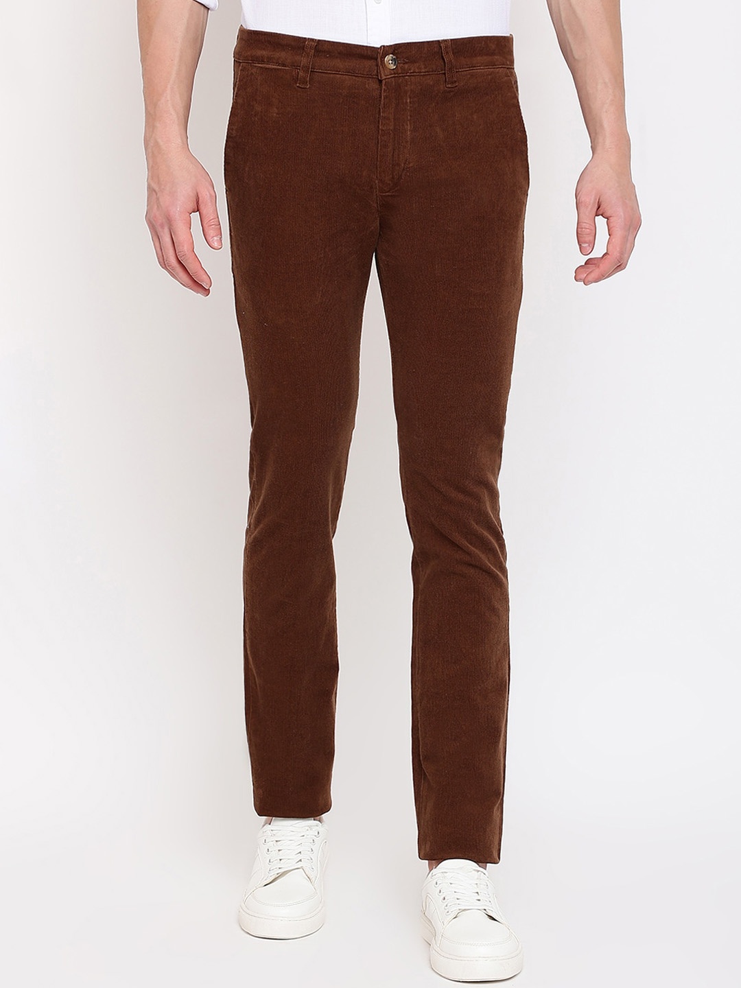 

Cantabil Men Cotton Trousers, Brown